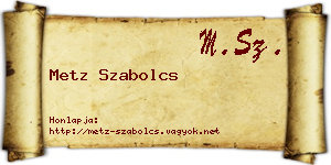 Metz Szabolcs névjegykártya